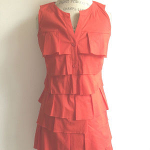 AT Loft Sleeveless Stepped Ruffle Dress 4us
